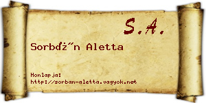 Sorbán Aletta névjegykártya