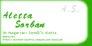 aletta sorban business card